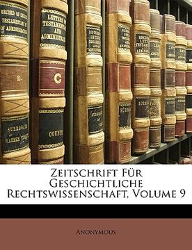 portada Zeitschrift Fur Geschichtliche Rechtswissenschaft (en Alemán)