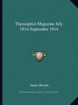 portada theosophist magazine july 1914-september 1914 (en Inglés)