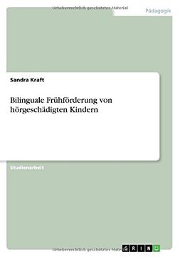 portada Bilinguale Fruhforderung Von Horgeschadigten Kindern (German Edition)