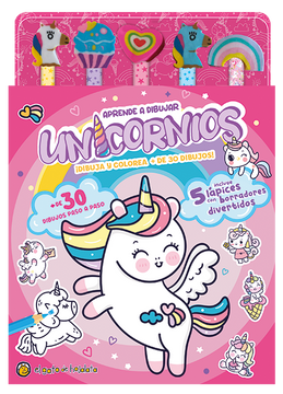 portada Lápices y borradores de colores: unicornios