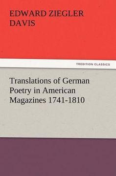 portada translations of german poetry in american magazines 1741-1810 (en Inglés)
