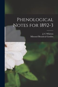 portada Phenological Notes for 1892-3