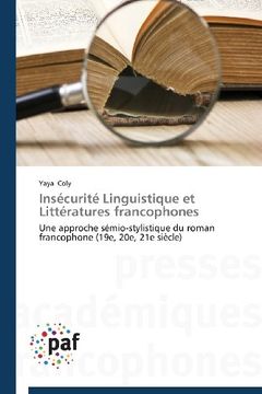 portada Insecurite Linguistique Et Litteratures Francophones