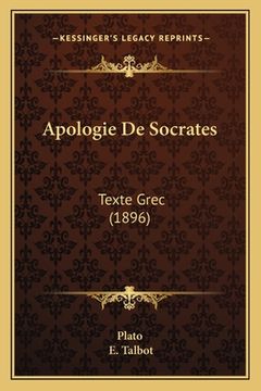 portada Apologie De Socrates: Texte Grec (1896) (en Francés)