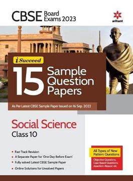 portada Cbse Board Exam 2023 I-Succeed 15 Sample Question Papers Social Science Class 10Th (en Inglés)