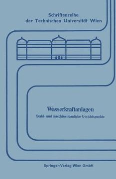 portada Wasserkraftanlagen (en Alemán)