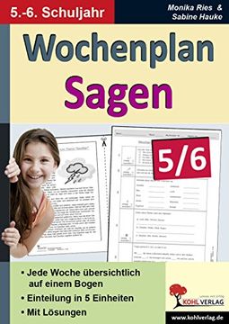portada Wochenplan Sagen 5/6: Kopiervorlagen zum Einsatz im 5.-6. Schuljahr (en Alemán)
