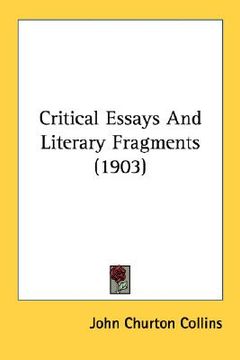 portada critical essays and literary fragments (1903)