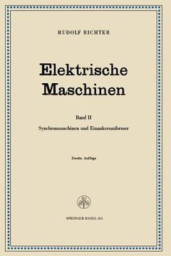 portada Elektrische Maschinen: Zweiter Band Synchronmaschinen Und Einankerumformer (in German)
