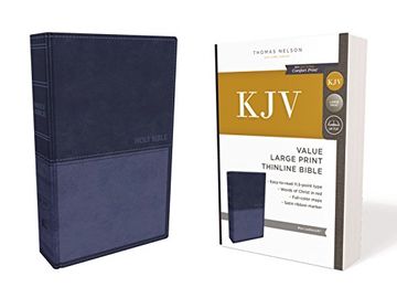 portada Kjv, Value Thinline Bible, Large Print, Leathersoft, Blue, red Letter Edition, Comfort Print (in English)