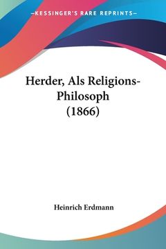 portada Herder, Als Religions-Philosoph (1866) (en Alemán)