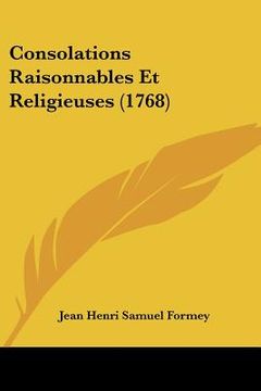 portada consolations raisonnables et religieuses (1768)