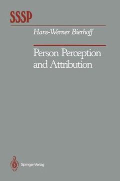 portada person perception and attribution (en Inglés)