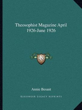 portada theosophist magazine april 1926-june 1926