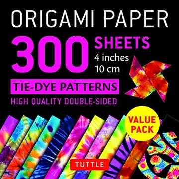 portada Origami Paper 300 Sheets Tie-Dye Patterns 4" (10 cm) (in English)