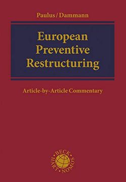 portada European Preventive Restructuring: An Article-By-Article Commentary (in English)