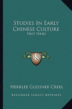 portada studies in early chinese culture: first series (en Inglés)