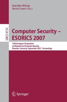 portada computer security: esorics 2007 (in English)