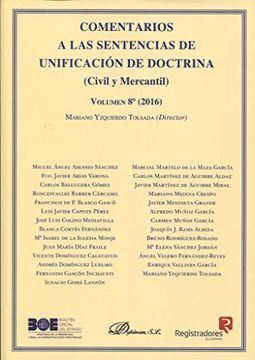portada Comentarios a las Sentencias de Unificacion de Doctrina Vol. 8 (2016)