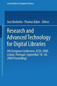 portada research and advanced technology for digital libraries: 4th european conference, ecdl 2000, lisbon, portugal, september 18-20, 2000 proceedings