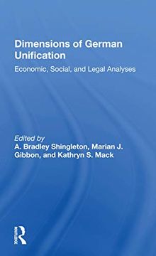 portada Dimensions of German Unification: Economic, Social, and Legal Analyses (en Inglés)