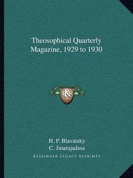 portada theosophical quarterly magazine, 1929 to 1930