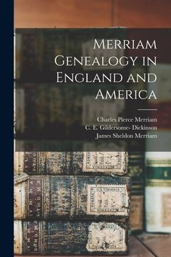 portada Merriam Genealogy in England and America (in English)
