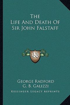 portada the life and death of sir john falstaff (en Inglés)