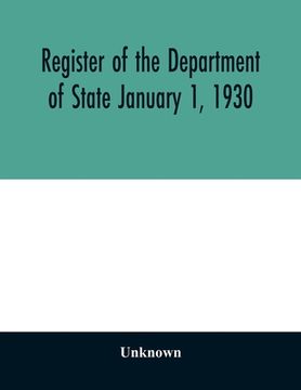 portada Register of the Department of State January 1, 1930 (en Inglés)