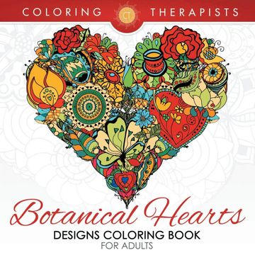 portada Botanical Hearts Designs Coloring Book for Adults 