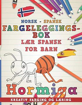 portada Fargeleggingsbok Norsk - Spansk i lær Spansk for Barn i Kreativ Farging og Læring (Lære Språk) 