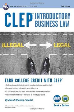 portada CLEP(R) Introductory Business Law Book + Online, 2nd Ed (CLEP Test Preparation) (en Inglés)