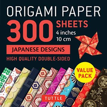 portada Origami Paper 300 Sheets Japanese Designs 4 (10 Cm): Tuttle Origami Paper: High-Quality Double-Sided Origami Sheets Printed With 12 Different Designs (in English)