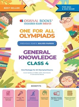 portada Oswaal One For All Olympiad Previous Years' Solved Papers, Class-4 General Knowledge Book (For 2022-23 Exam) (en Inglés)