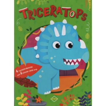 portada Triceratops (4 Rompezabezas de 6 Piezas Cada Uno)