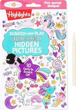 portada Scratch-And-Play Unicorn Hidden Pictures (Highlights fun to go) (en Inglés)