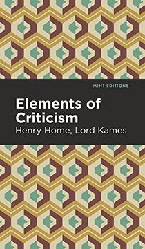 portada Elements of Criticism (Mint Editions) (in English)