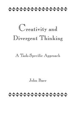portada Creativity and Divergent Thinking: A Task-Specific Approach (en Inglés)
