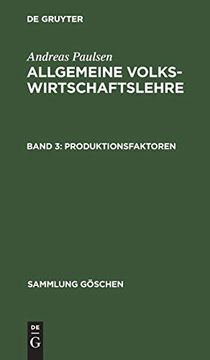 portada Produktionsfaktoren (Sammlung gã Â¶Schen, 1171) (German Edition) [Hardcover ] (en Alemán)