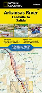 portada Arkansas River, Leadville to Salida map (National Geographic Fishing & River map Guide, 2303) (en Inglés)