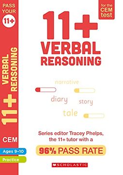 portada 11+ Practice for the cem Test: Tests for Verbal Reasoning (Ages 09-10) by Tracey Phelps, the Tutor With a 96% Pass Rate. (Pass Your 11+) (en Inglés)