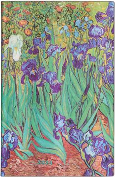 Mini agenda semainier PAPERBLANKS Iris de Van Gogh 10x15cm 2024 Année civile  : Chez Rentreediscount Fournitures scolaires