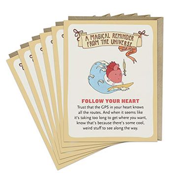 portada 6-Pack Knock Knock for em & Friends Follow Your Heart Affirmators! Encouragement Cards (en Inglés)