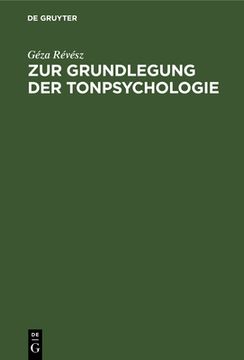 portada Zur Grundlegung der Tonpsychologie (en Alemán)