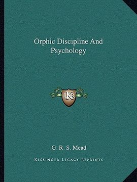 portada orphic discipline and psychology (in English)