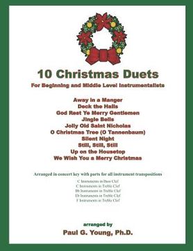 portada 10 Christmas Duets: for Beginning and Middle Level Instrumentalists (en Inglés)
