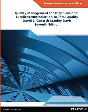 portada Quality Management for Organizational Excellence Pearson new International Edition: Introduction to Total Quality (en Inglés)