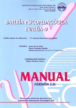 portada Bateria Psicopedagogica Evalua - 9 Version 2. 0 (manual+cuadernillo)