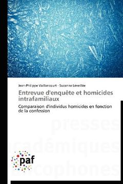 portada Entrevue D'Enquete Et Homicides Intrafamiliaux