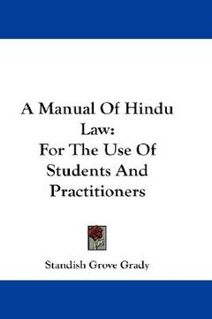 portada a manual of hindu law: for the use of students and practitioners (en Inglés)